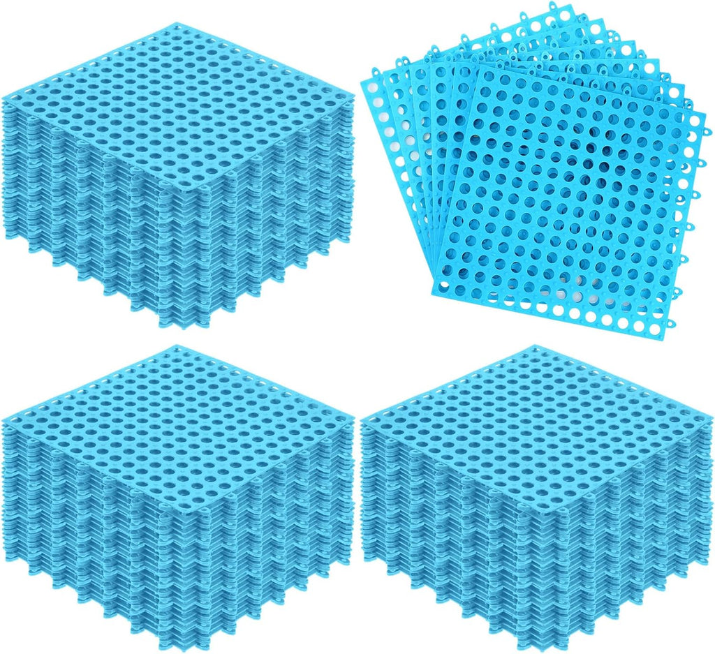 50 Pcs Drainage Mats 11.8'' x 11.8'' Modular Interlocking Floor Drainage Tiles Splicing Pool Floor Mat, Non Slip TPE