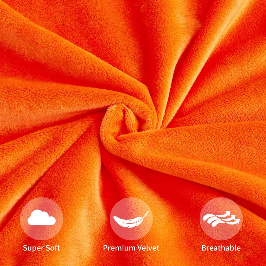 Fall Orange Throw Pillow Covers Decorative Velvet Set of 2 18x18 Inch Pillow Covers, Soft Burnt Orange Pillowcases