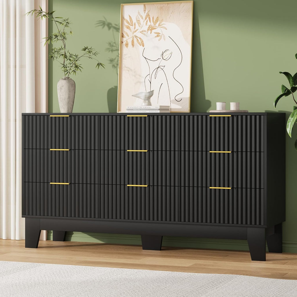 9 Drawer Dresser , Fluted Dresser