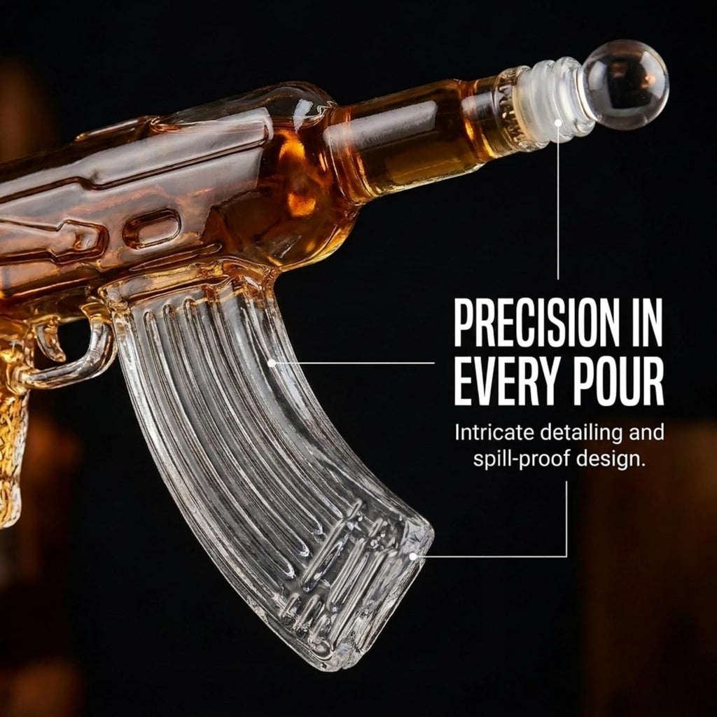 Gifts for Dad, Whiskey Gifts for Men, Whiskey Decanter Rifle with 2 Whiskey Glasses, Whiskey Decanter Set for Liquor