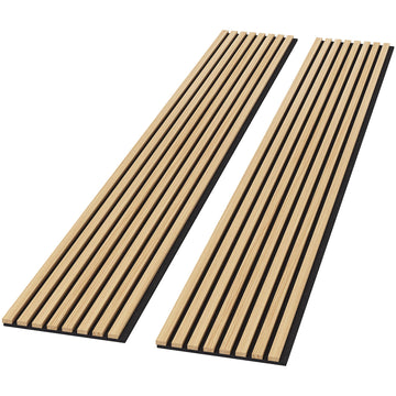 2 Pack Acoustic Solid Wood Wall Panels, 94.49" x 12.6" Soundproof Wall Panels, Wood Slat Wall Panels for Wall Decor