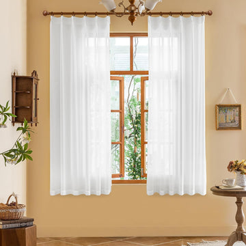 White Pinch Pleat 144 Inch Curtains with Adjustable Hooks 2 Panels