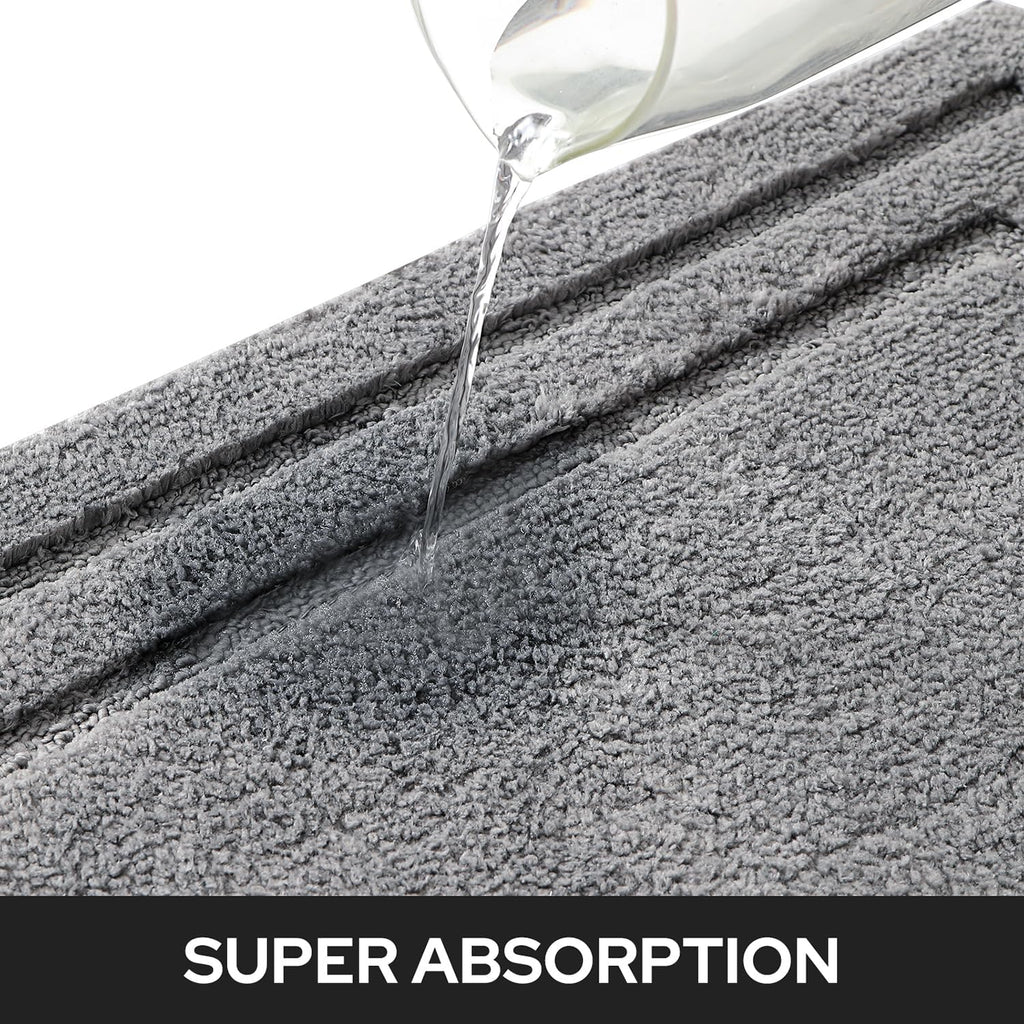 Bathroom Rugs Sets 2 Piece, Super Soft and Absorbent Non Slip Microfiber Machine Washable Bath Mat Set (20" x 32" +