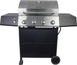 4-Burner Propane Gas Grill, 44,000 BTU Stainless Steel BBQ Grill with Cast Iron Grates, Side Tables, and Large Cooking Area for Outdoor Patio