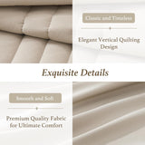 Monbix Queen Comforter Set - 7 Pieces Beige Bed in a Bag Queen Bedding Sets with Comforters