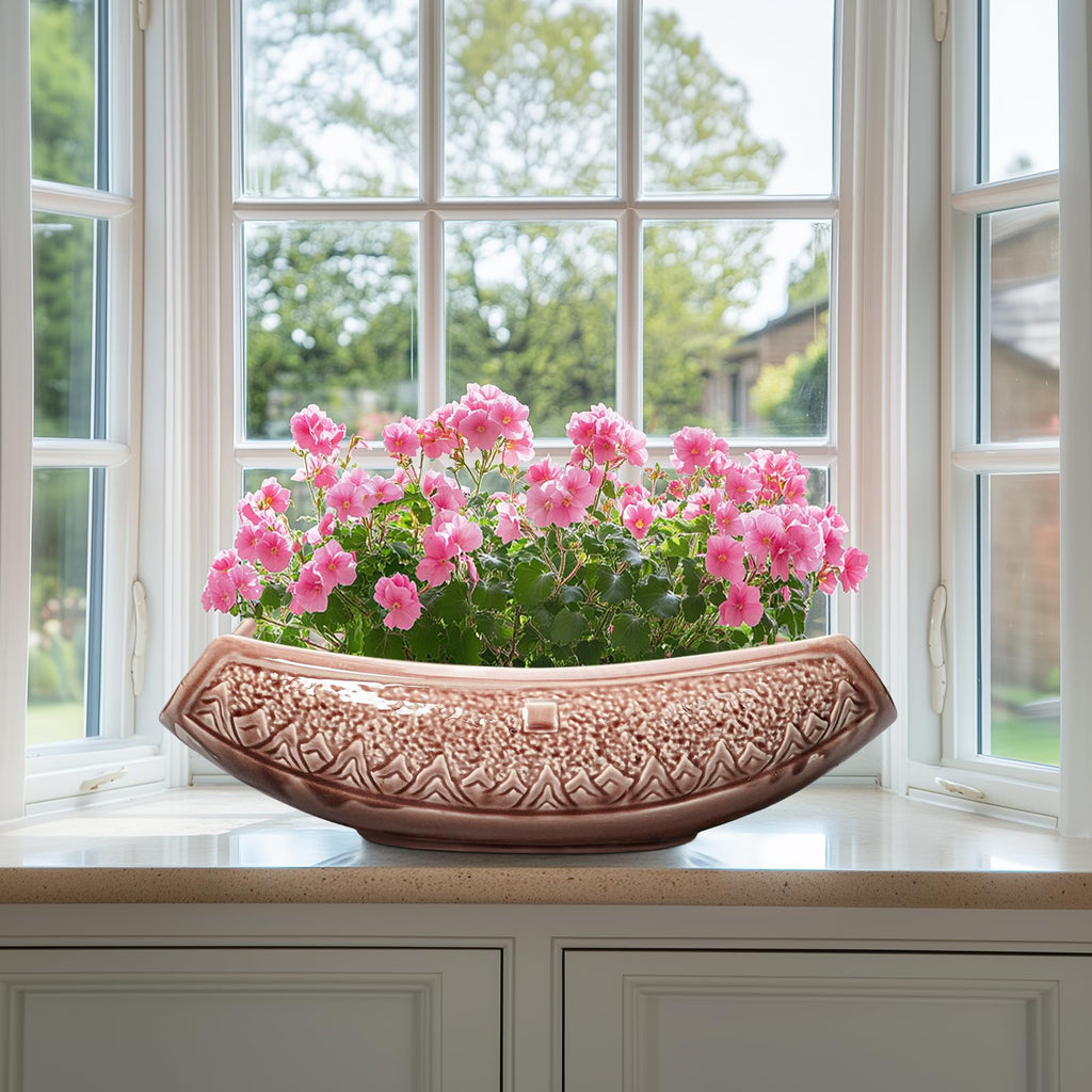 Large Bonsai Pots - 18 Inch Ceramic Succulent Pots with Drainage Hole, Bonsai Planter for Indoor Outdoor Plants