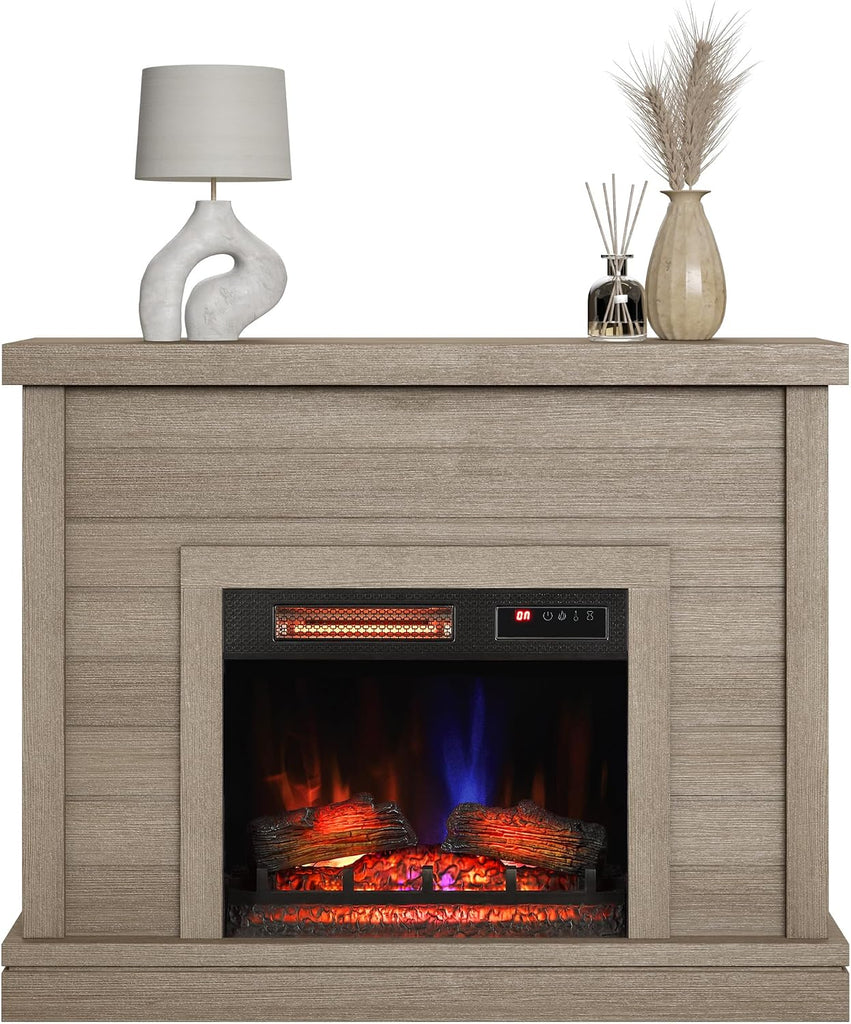 Wall Mantel Electric Fireplace, Barstow Acacia