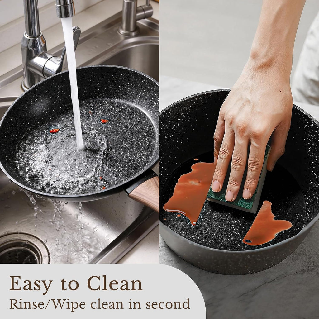25 Pcs Pots and Pans Set, Nonstick Ceramic Cookware Sets, Healthy Non-Toxic, Large Capacity, Induction Compatible