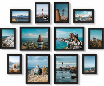 12 Pack Picture Frames Collage Wall Decor, Black - Set of 12