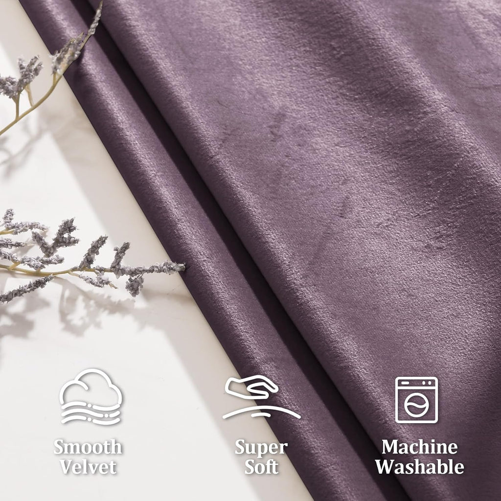 Luxury Velvet Curtains Thermal Insulated Room Darkening Rod Pocket Curtains for Living Room/Sliding