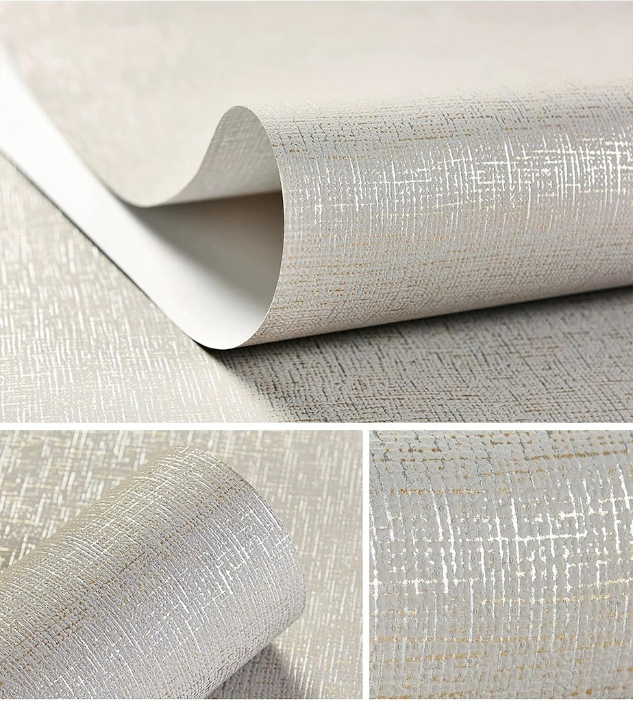 Grasscloth Peel and Stick Wallpaper Khaki Linen Textured Removable Self Adhesive 3D Contact Paper Modern Wallpaper