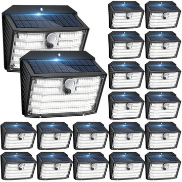 [20 Packs] Solar Motion Lights Outdoor, Ultra Bright Solar Fence Lights with Motion Sensor, IP65 Waterproof Security