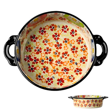 Baking Dishes For Oven, 1 Quart Round Casserole Dishes For Oven-colored flowers C-round 950ml