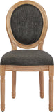 French Dining Chairs Set of 4, Upholstered Dining Room Chairs with Round Backrest, Mid-Century Farmhouse Style, Black