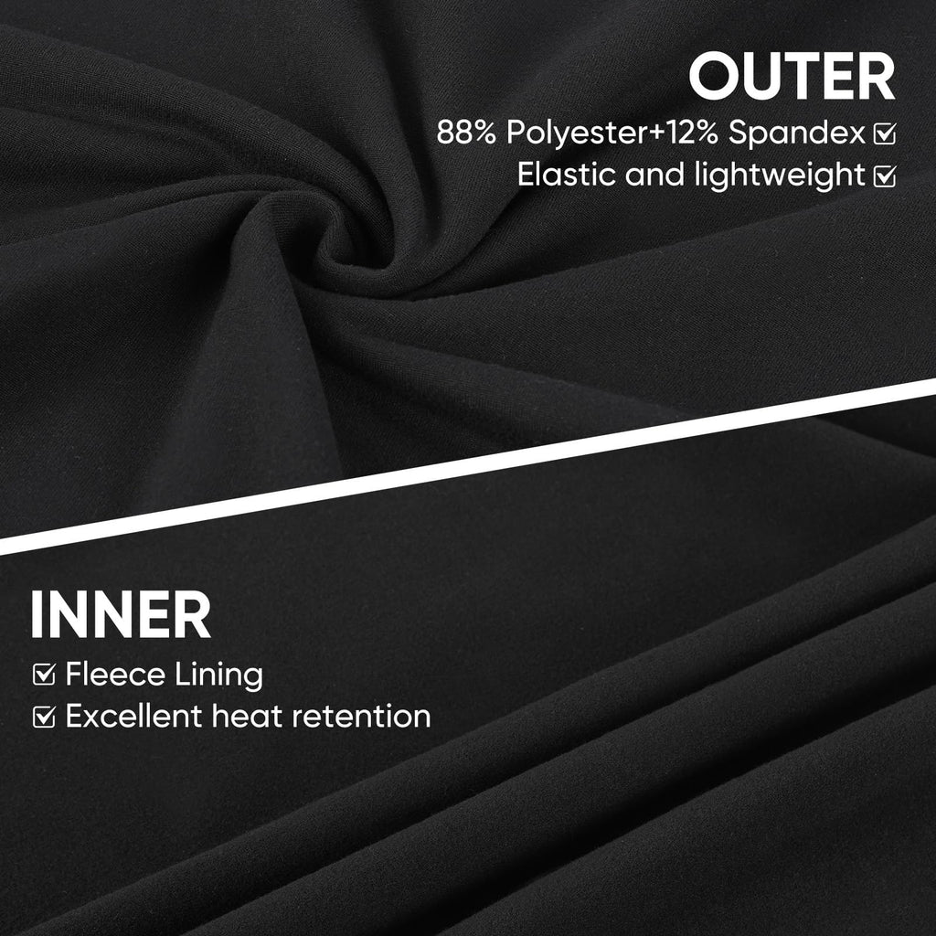Thermal Underwear for Kids,Boys Fleece Lined Base Layer Long Johns Thermals Top and Bottom Set for Winter Skiing Black