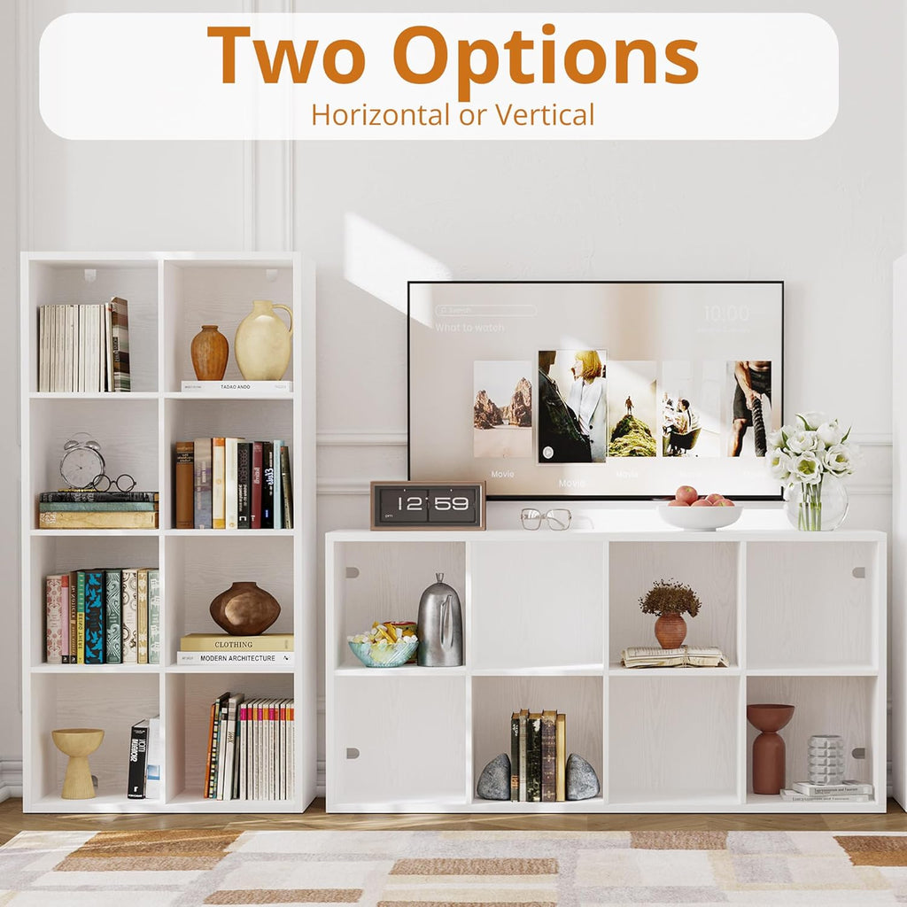 IROCNK Bookshelf, 8-Cube Storage Cube Shelf Organizer