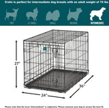 Intermediate LifeStages Single Door 36-Inch Folding Dog Crate, Enhanced Security, Includes Leak-Proof Pan