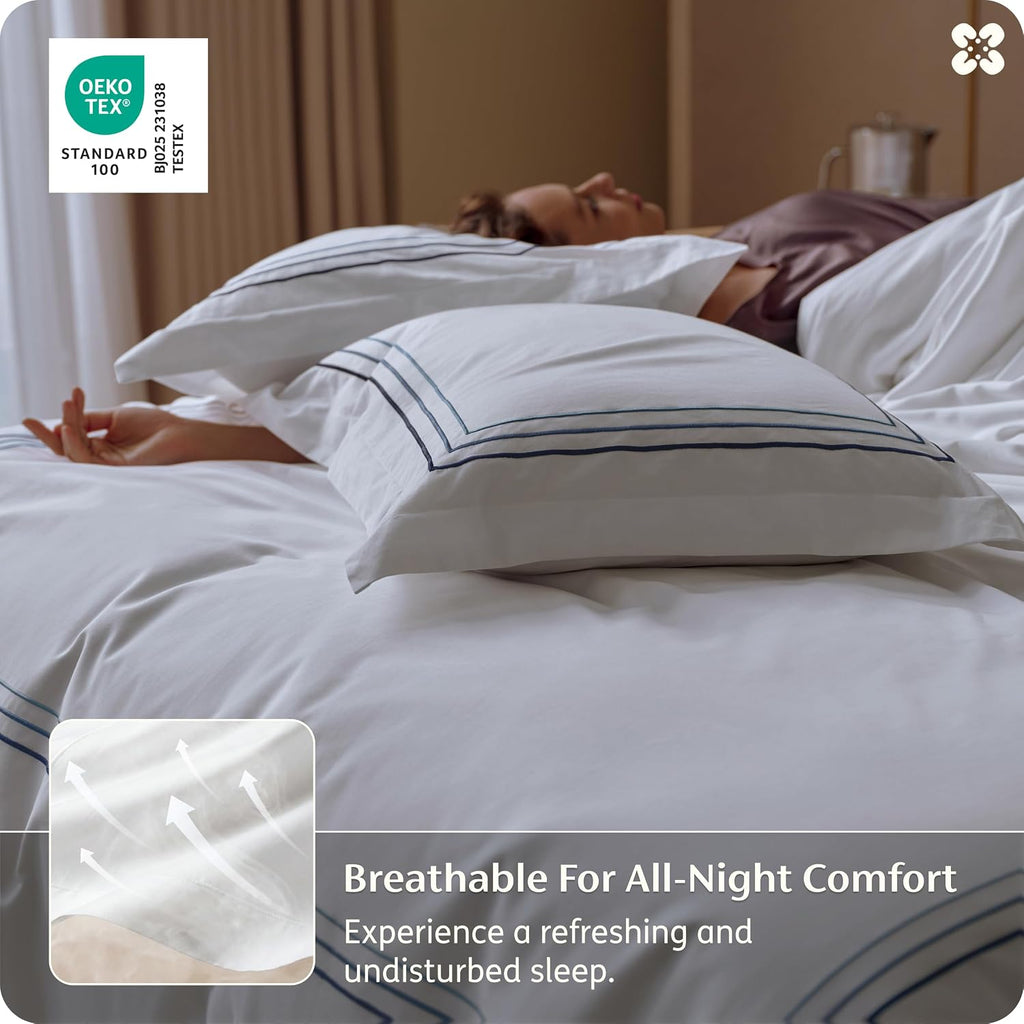 100% Giza Egyptian Cotton Duvet Cover, CEA Certified Luxury Hotel Duvet Cover, PureWoven Soft & Breathable