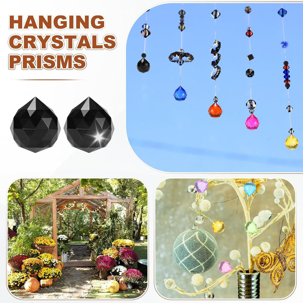 20-Pack Crystal Ball Prisms, 24mm/0.94 Inch Chandelier Pendant Maker Hanging Crystals Chandelier Prisms for