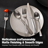 Silverware Set for 8, 40-Piece 18/10 Stainless Steel Flatware Set,Forged Cutlery Set Matte Satin Finish, Dishwasher Safe