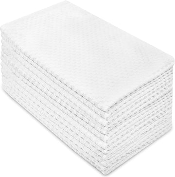 Amazing Kitchen Towel - 12 Pack 100% Cotton Waffle Terry Towel | White - 16x28 inch Euro Café Waffle Weave Dish