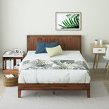Vivek Deluxe Wood Platform Bed Frame with Headboard, Wood Slat Support, No Box Spring Needed, Easy Assembly, Full