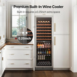 24 Inch Wine & Beverage Refrigerator - 185 Can + 77 Bottle Dual Zone 34-65°F Coo