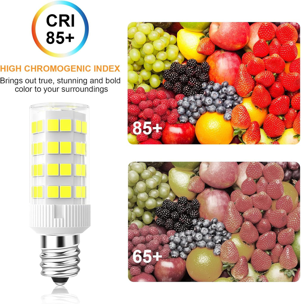E12 LED Bulb 5W Equivalent to 40W C7 Replacement Bulbs Clear Type B Candelabra Base Daylight White 6000K Non-Dimmable