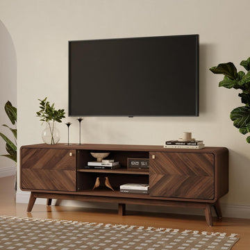 63" Mid Century Modern TV Stand, TV Stands for Living Room for TVs up to 65", Entertainment Center with