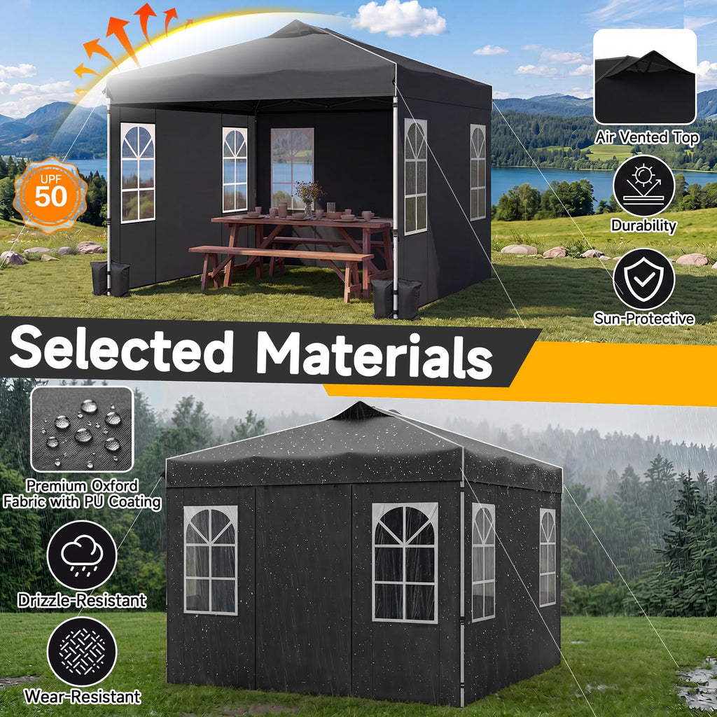 10x10 FT Pop Up Canopy with Center Lock