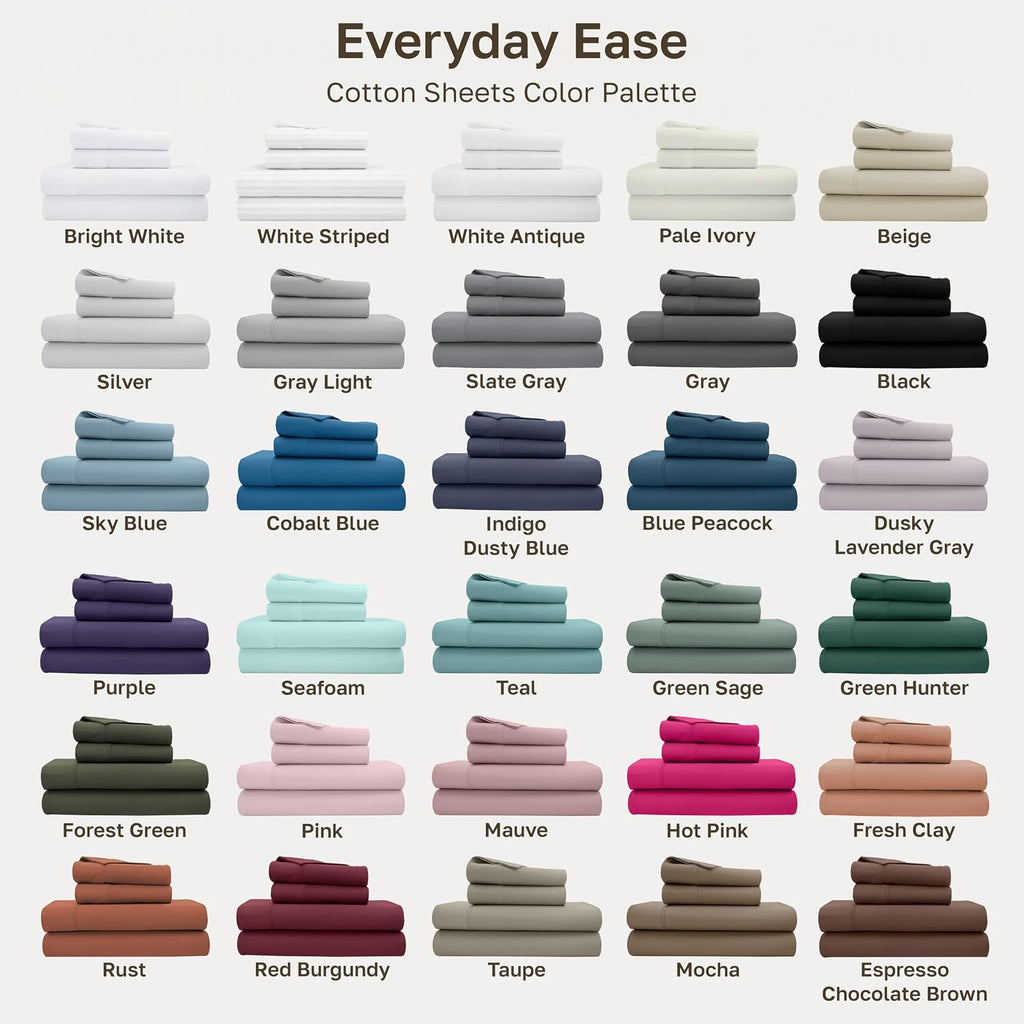 Soft 100% Cotton Sheet Set, 400 TC Good Housekeeping Award Winner, Silky Smooth Sateen Weave with Deep Pockets