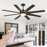 72" Ceiling Fan with LED Light and Remote - Silver Gray