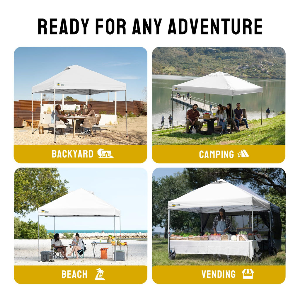12x12 Pop Up Canopy Tent with One Push Setup, Grid White
