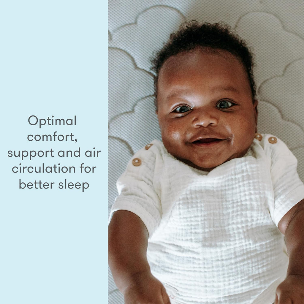 Crib Mattress & Toddler Bed, Breathable & Washable - Grey