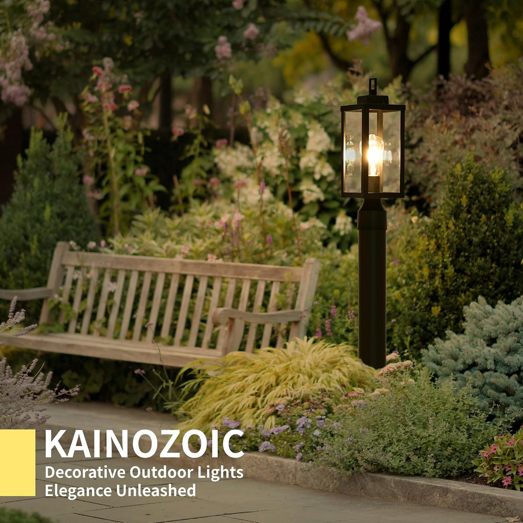Outdoor Post Light Anti-Rust Lamp Post Lights Fixture Waterproof Exterior Lighting Lamp Post Outdoor Pole Light for Yard Pathway Driveway Fence - 2 Pack