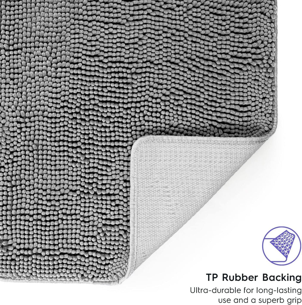 Bathroom Rugs, Extra-Thick Memory Foam Bath Mat, Ultra-Soft Chenille Microfiber, Highly Absorbent, Machine Washable