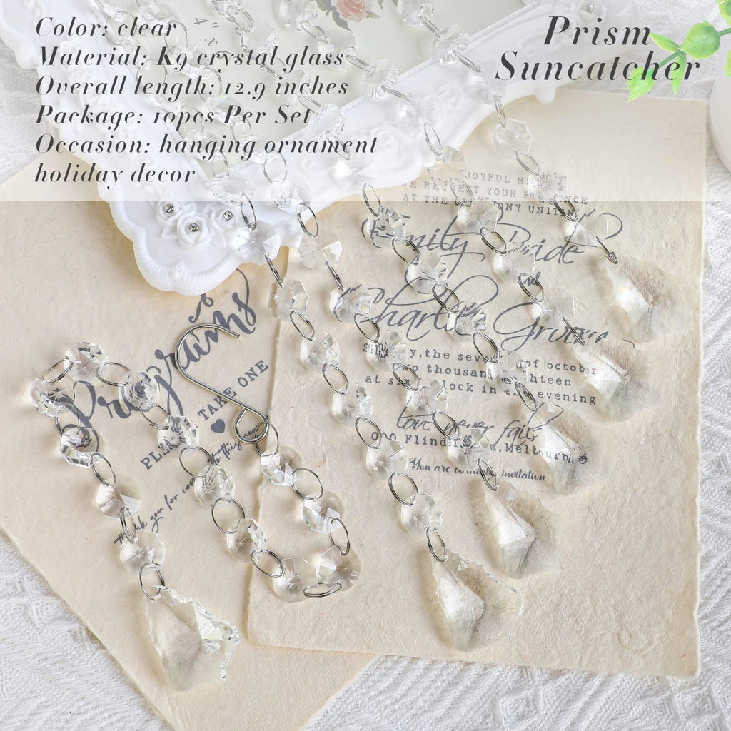10 Pack Hanging Chandelier Maple Leaf Crystals