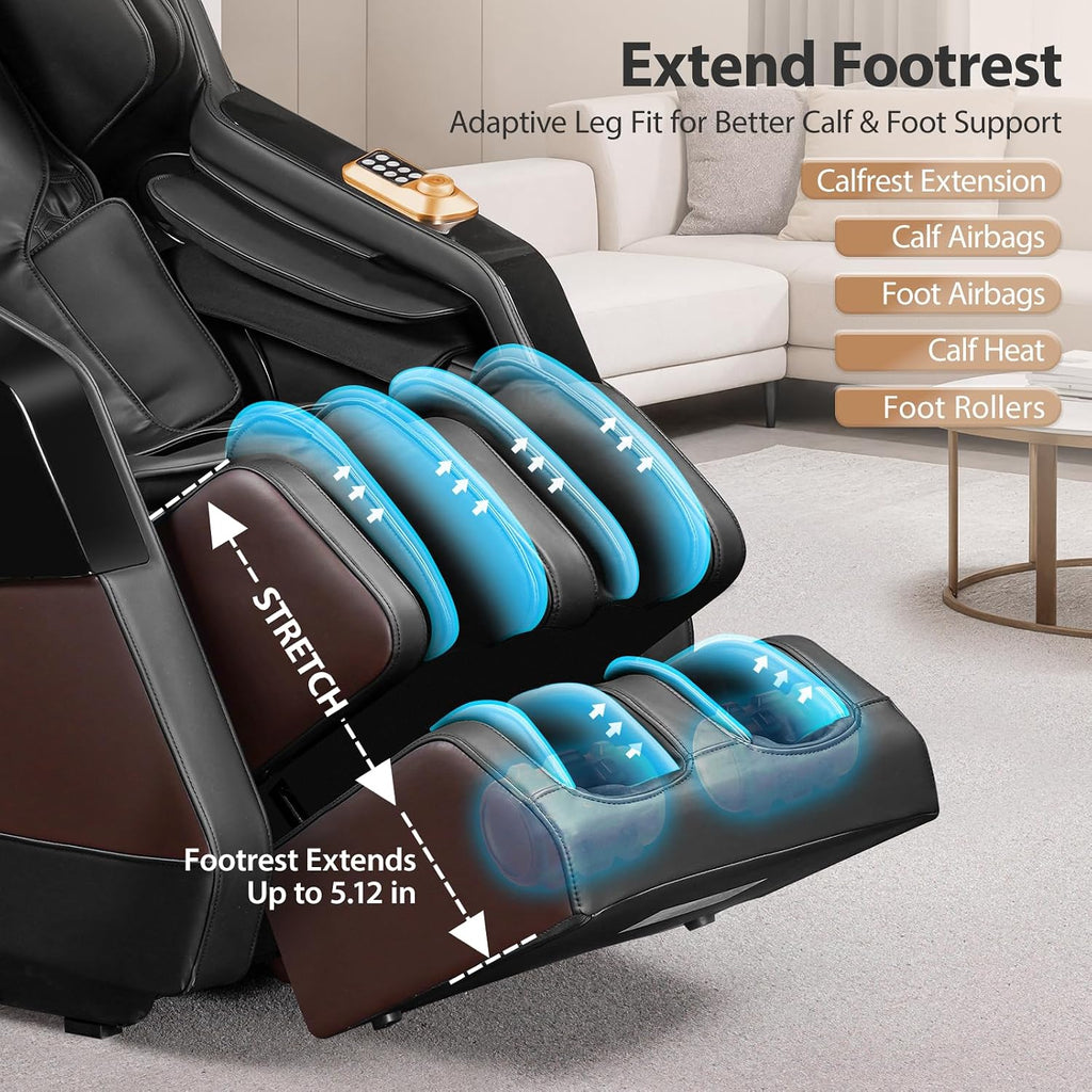 Massage Chair Full Body 4D Zero Gravity Massage Chair Recliner with 57.1" SL-Track Shiatsu Massage Lumbar Heat 40