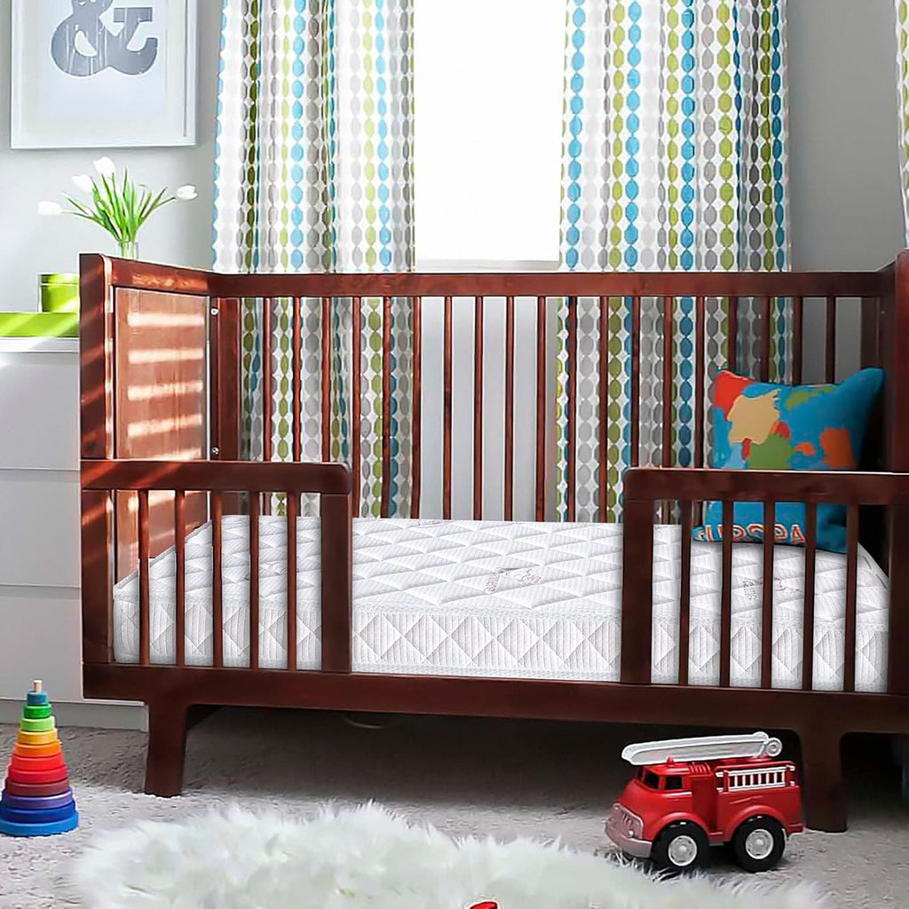 Premium Crib & Toddler Mattress,100% Knitted Fabric, Premium Fleece Surface-Hypoallergenic, 5" Thick Firm Soft Crib