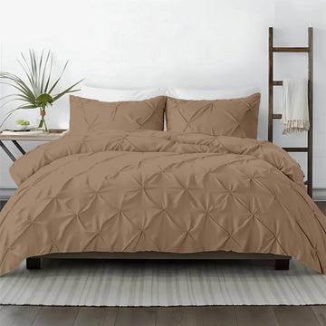 1 Pc Twin/Twin-XL Size Pinch Pleated - Pintuck Duvet Cover Only- 100% Egyptian Cotton 600 Thread Count Decorative