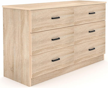 Dresser , 6 Drawer Double Dresser, Modern Chest of Drawers with Deep Drawers, TV Stand Large Storage Organizer