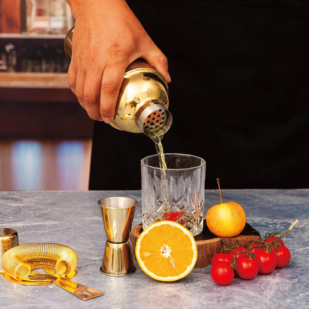 Cocktail Shaker Set Bartender Kit, Bar Set Stainless Steel Bar Tools Set for Professional Bartender and Home - Set of 5