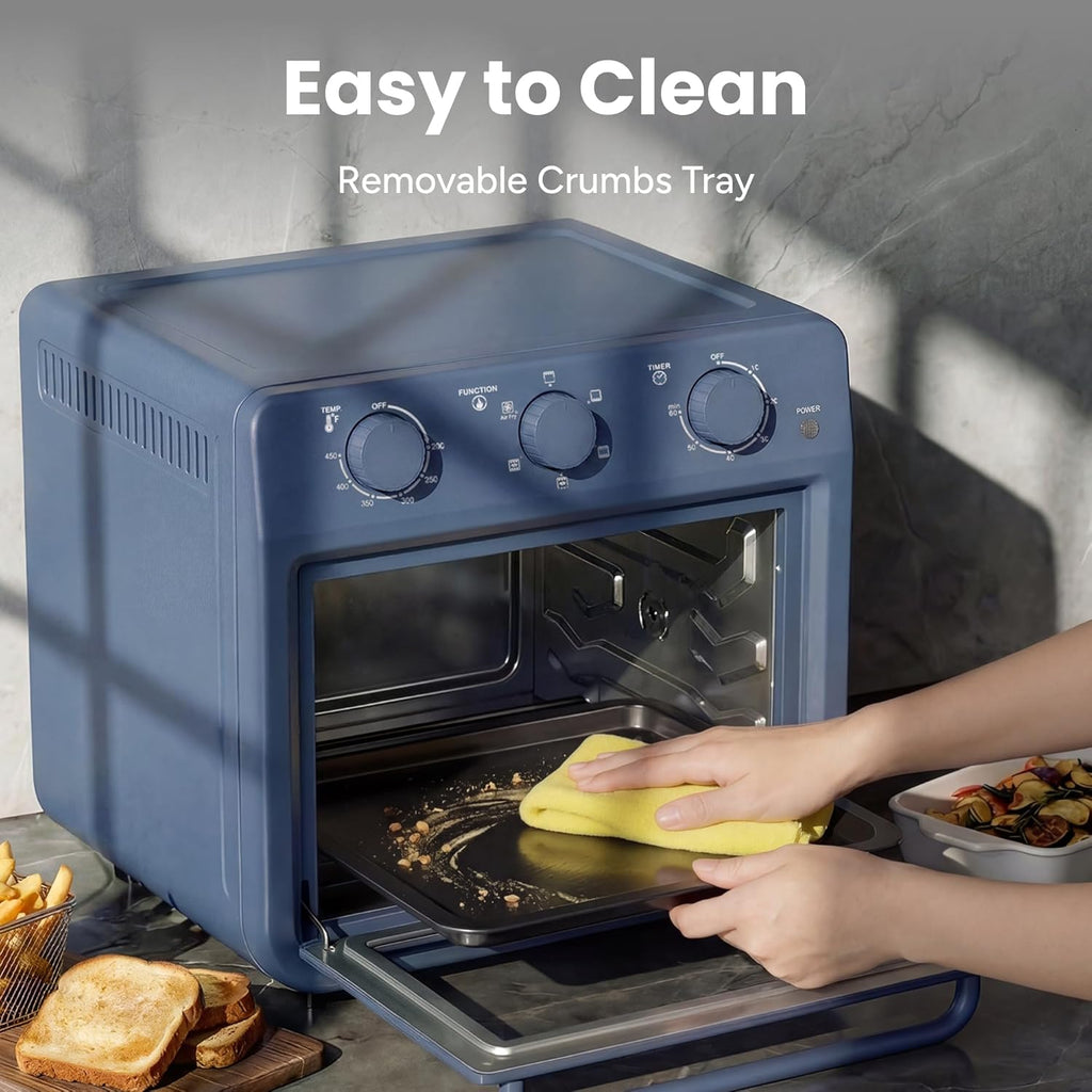 6-in-1 Air Fryer Toaster Oven Combo, 27QT Convection Oven Countertop, 60 Min Timer, 1800W Oven for Toast, Roast, Bake