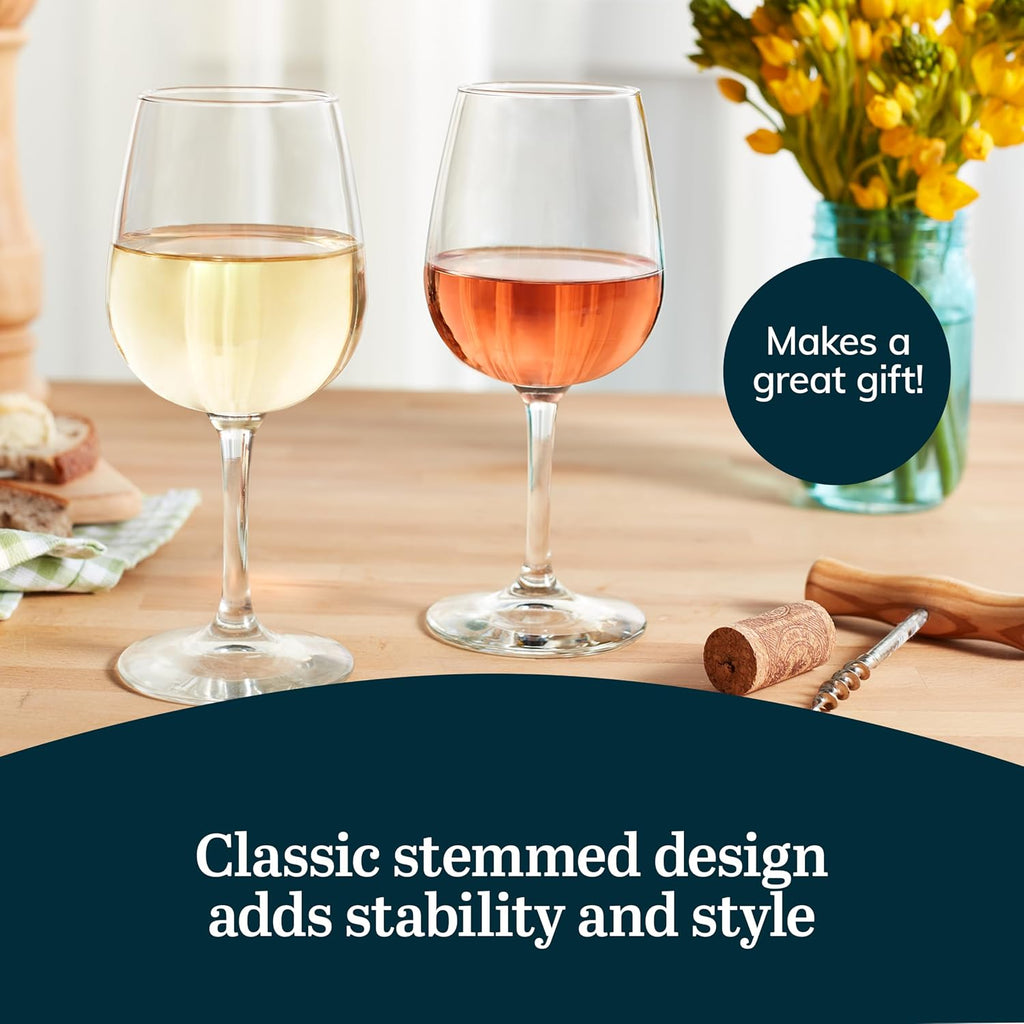 All Purpose Wine Glasses, Classic, White and Red Wine Glasses Set of 12, Stemmed Glass Drinking Cups Set for Dinner