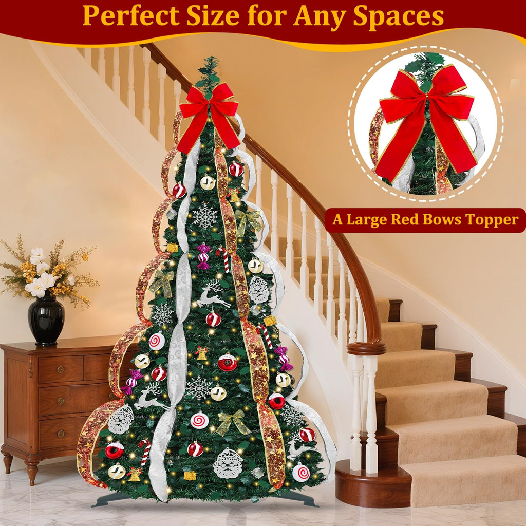 6 FT Prelit Pop Up, Dual Color Changing Lights Timer 8 Modes