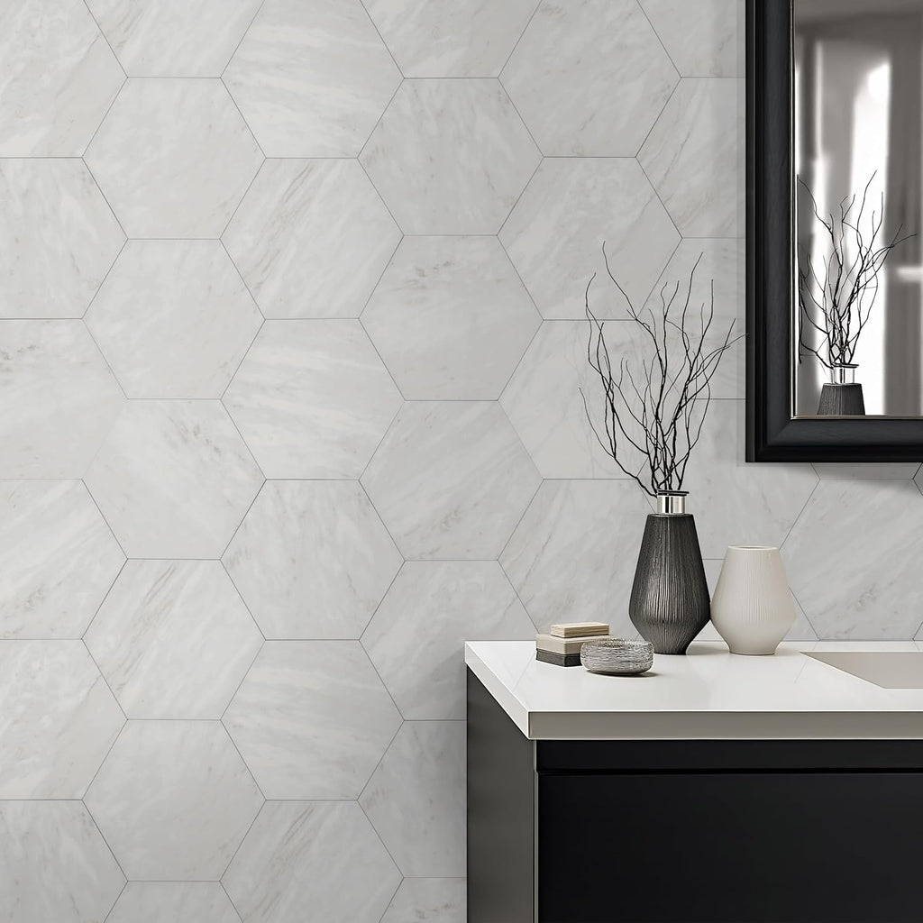 MSI Modulo Alba 11 in. x 13 in. Matte Porcelain Hexagon Tile Flooring - Set of 14