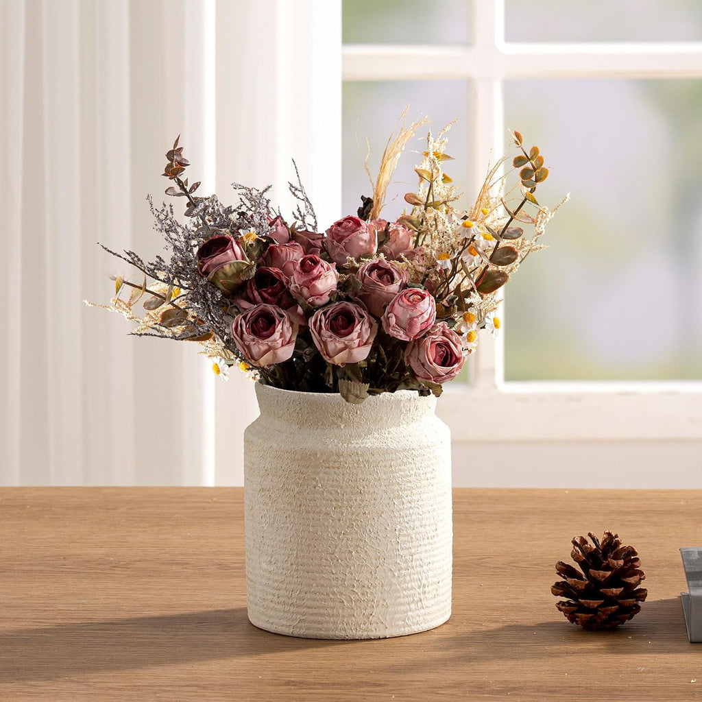 Ceramic Flower Vase 6.5 inch Farmhouse Rustic Vase