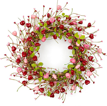 20 Inches Farmhouse Valentine's Day Wreath Romantic Valentines Wreaths for Front Door Rustic Valentines Door Wreath