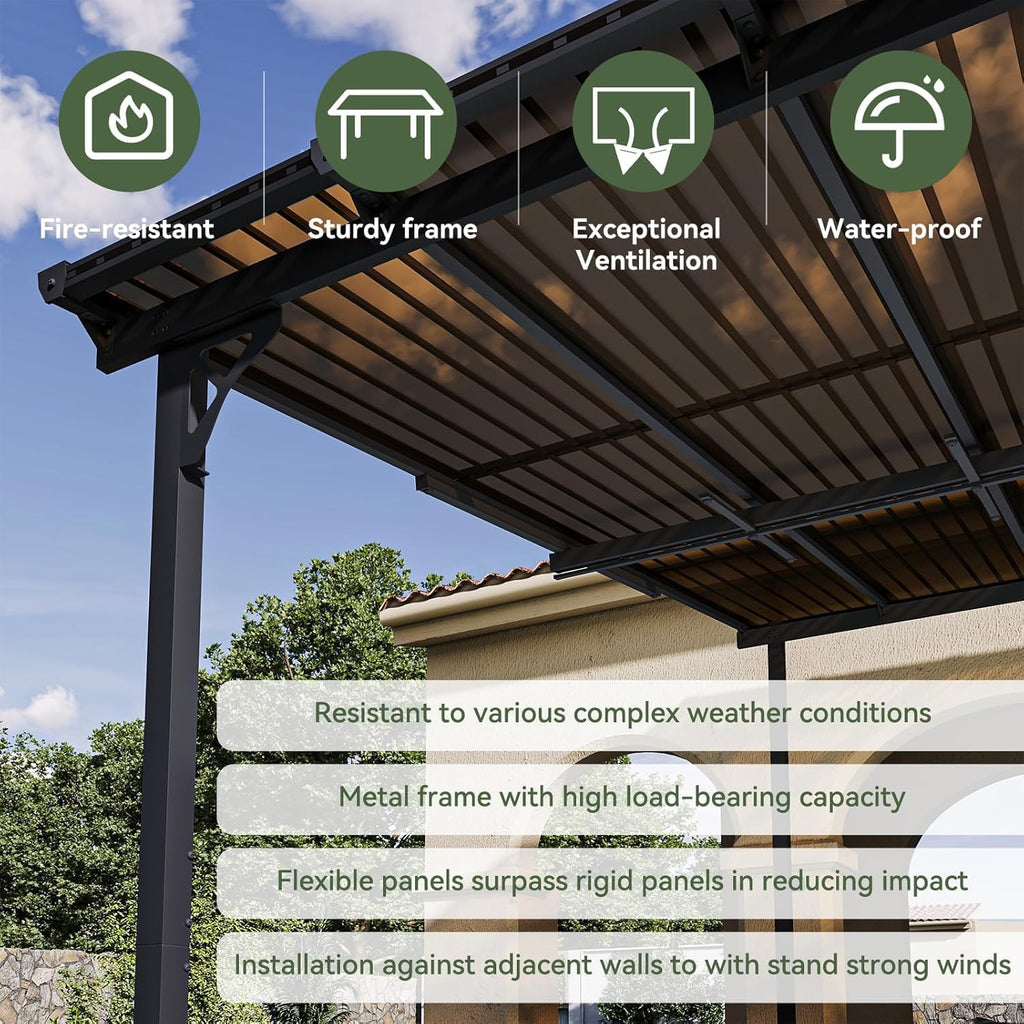 10' x 12' Gazebo for Patio, Gazebo Pergola with Sloped Roof, - Image 6