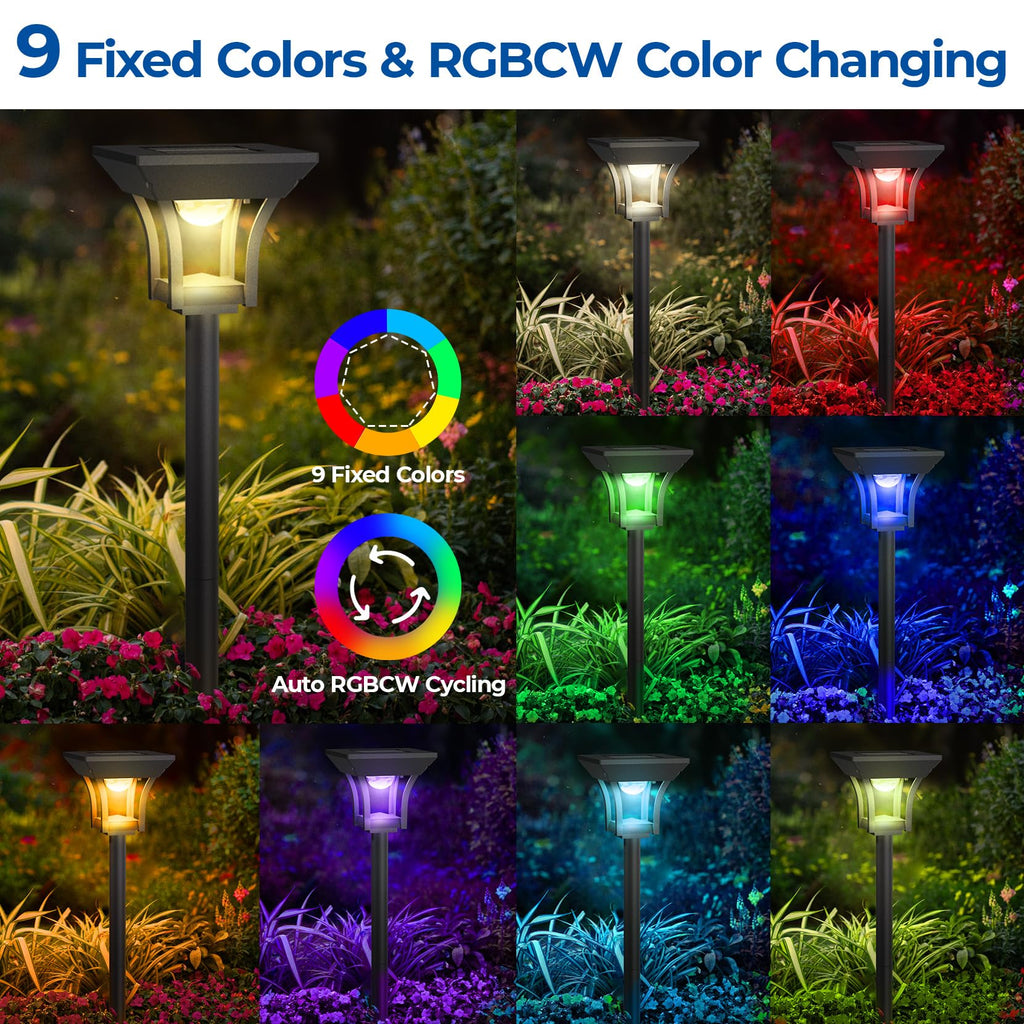 Solar Pathway Lights Outdoor, 3 Lighting Modes, 18 Pack